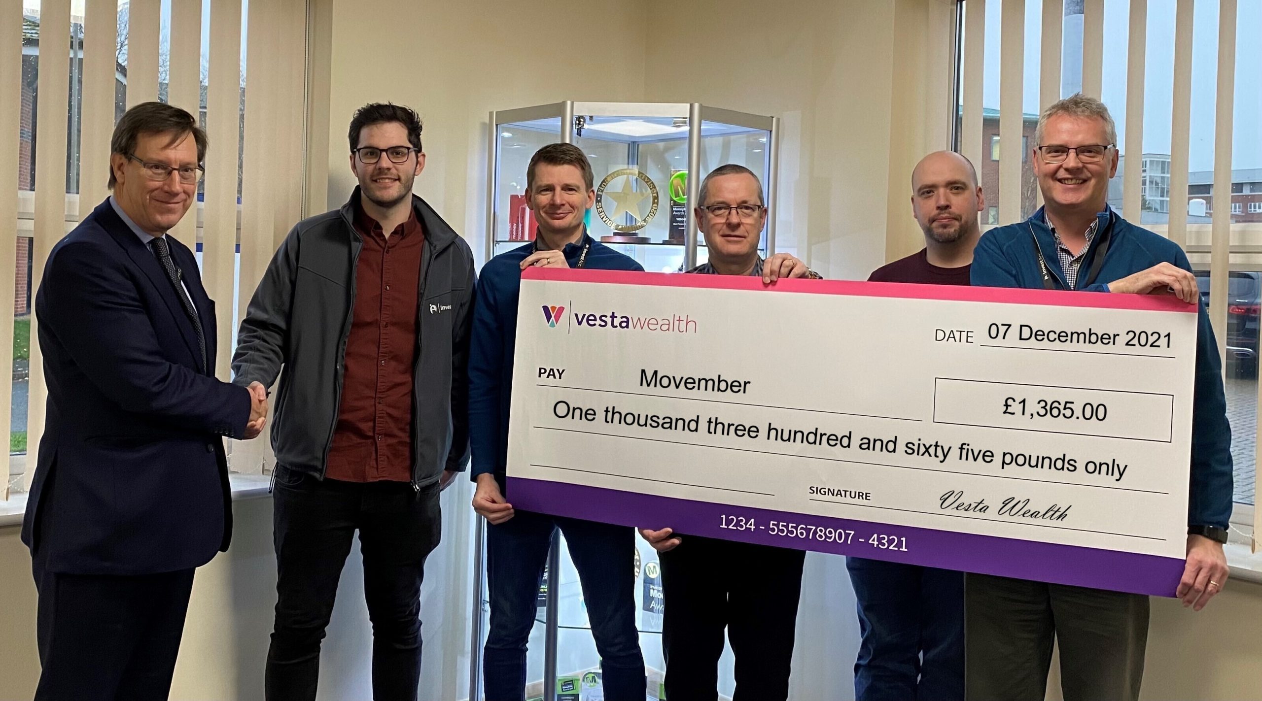 Vesta colleagues raise £1,365 for Movember